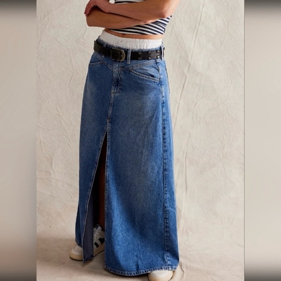We The Free Come As You Are Maxi Denim Skirt Women’s Size 6 - Picture 2 of 11